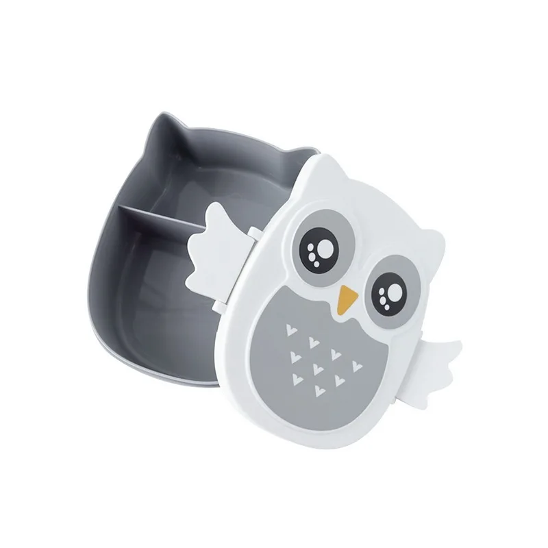 1pc grey Upgrade Junejour 1/2 шт. Улучшенное Качество для пикника для хранения с рисунком милой Совы Студенческая коробка для завтрака бенто ланч бокс Еда контейнер с коробка с отделениями - Цвет: 1pc grey Upgrade
