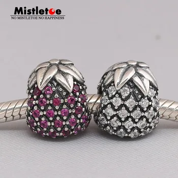 

Authentic 925 Sterling Silver Original Sparkling Pineapple, Clear & Red Cz Charm Bead Fit Bracelet Women Jewelry
