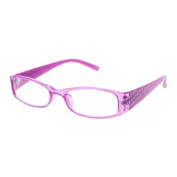 Для женщин Женские Простые Модные очки для чтения прямоугольная рамка Пружинные шарниры горный хрусталь