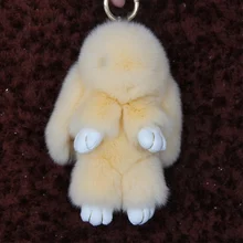 2016 New Fashion Car Play Dead Rabbit Key Chain Pom Pom Keychain Rex Rabbit Bag Car Hanging Pendant Jewelry 14 Colors for chioce
