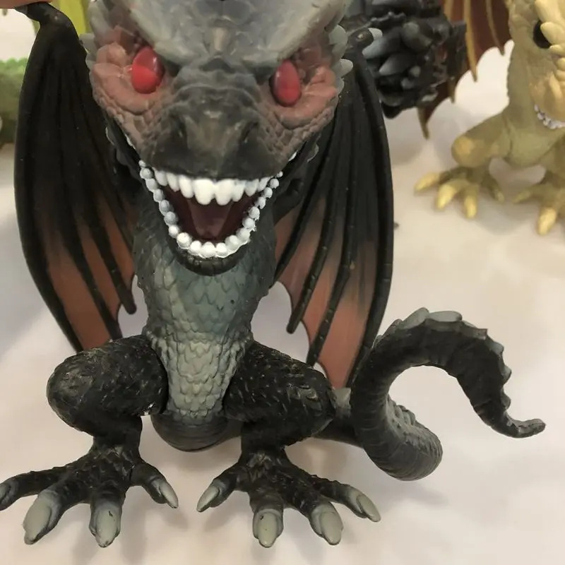 Funko pop Secondhand 6 ''Игра престолов-Viserion, Rhaegal, Dragon Виниловая фигурка Коллекционная модель свободная игрушка - Цвет: Красный