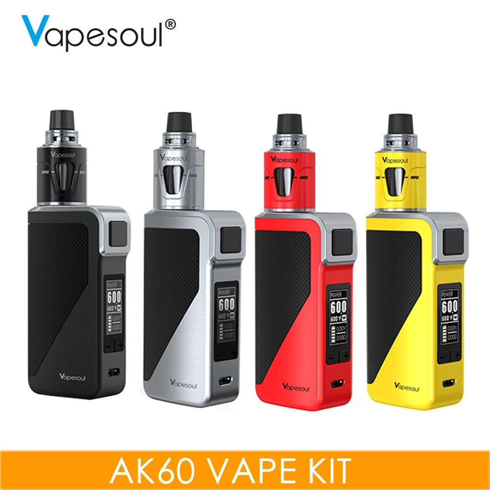 

Original Vapesoul AK60 E-cigarette Kit 2000mAh Battery with Stainless Tank TC/VV/VW Electronic Cigarette 60W Vape Mod VS Priv V8