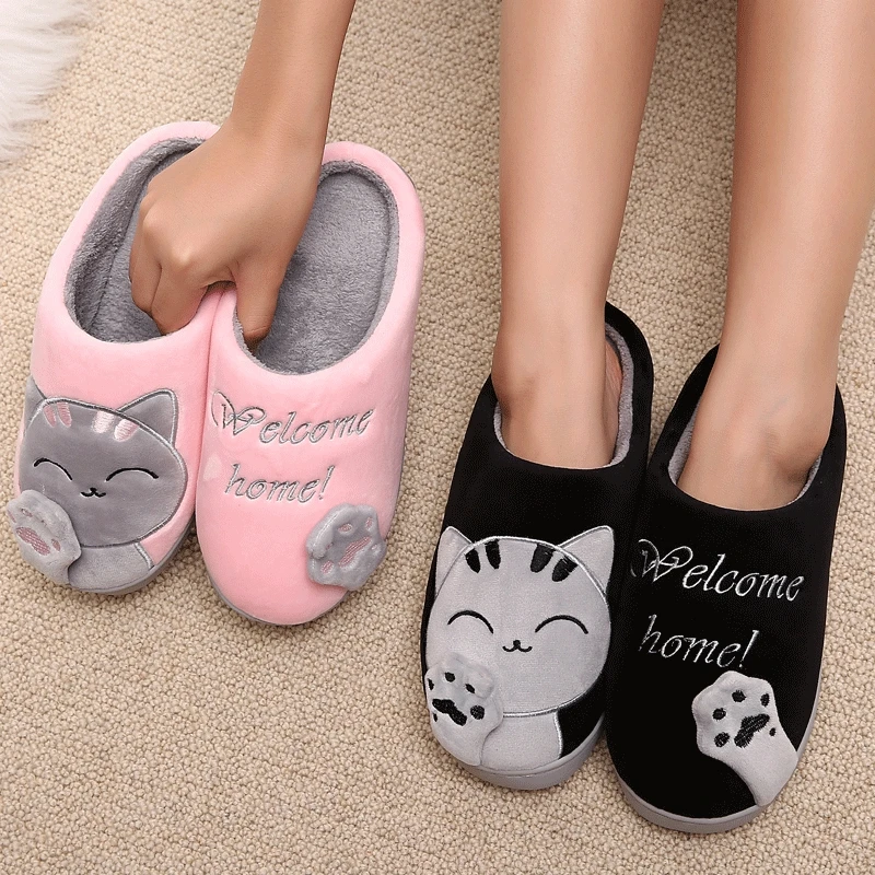 Women Winter Home Slippers Cartoon Cat Home Shoes Non Slip Soft Winter Warm Slippers Indoor Women Winter Home Slippers Cartoon Cat Home Shoes Non Slip Soft Winter Warm Slippers Indoor