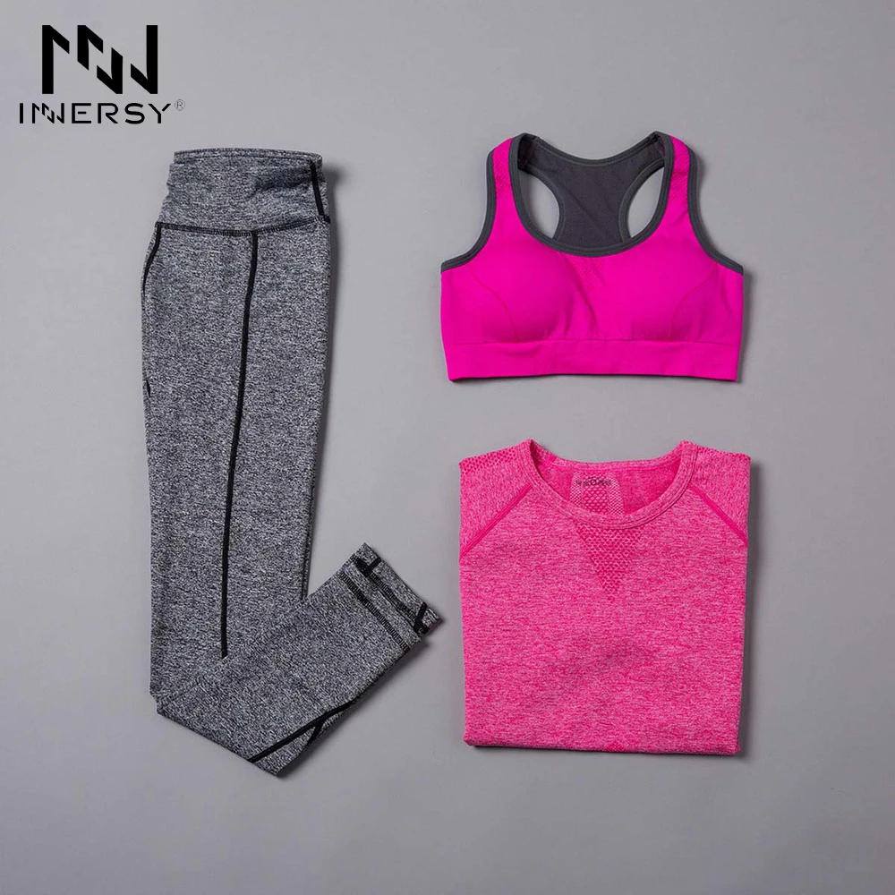 Innersy ( 3 pieces/set ) size M L 5 colors Sports Yoga Set / 2016 women