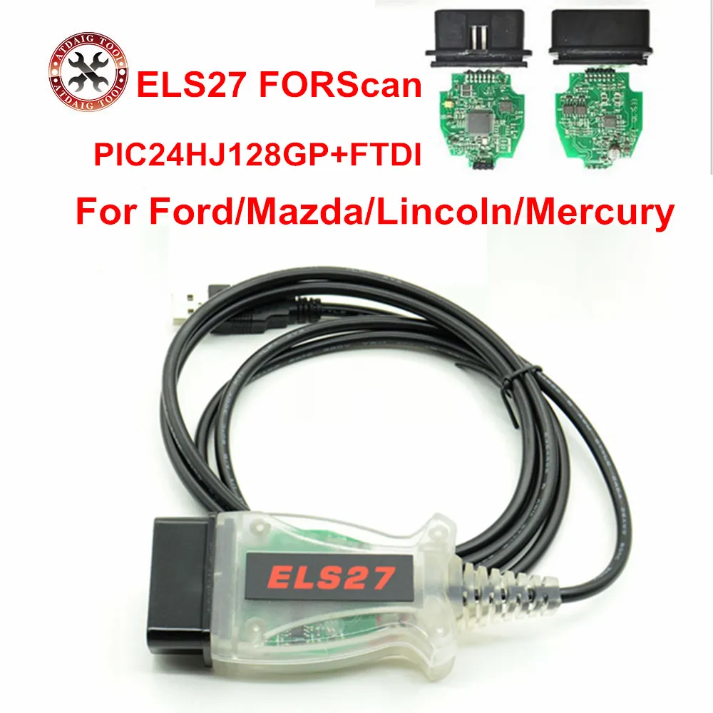 ELS27 FORScan сканер для автомобилей Ford/Mazda/Lincoln/Mercury ELS27 FORScan сканер OBD2 Диагностический кабель Поддержка ELM327 J2534