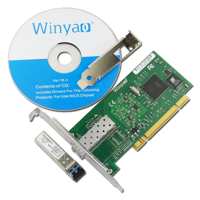 Winyao WY545DF-LX PCI Настольный гигабитный волоконный lan Карта для 82545 PWLA8490LX Однопортовый sfp lc (1310nm) волоконная сетевая карта 1000 Мбит/с