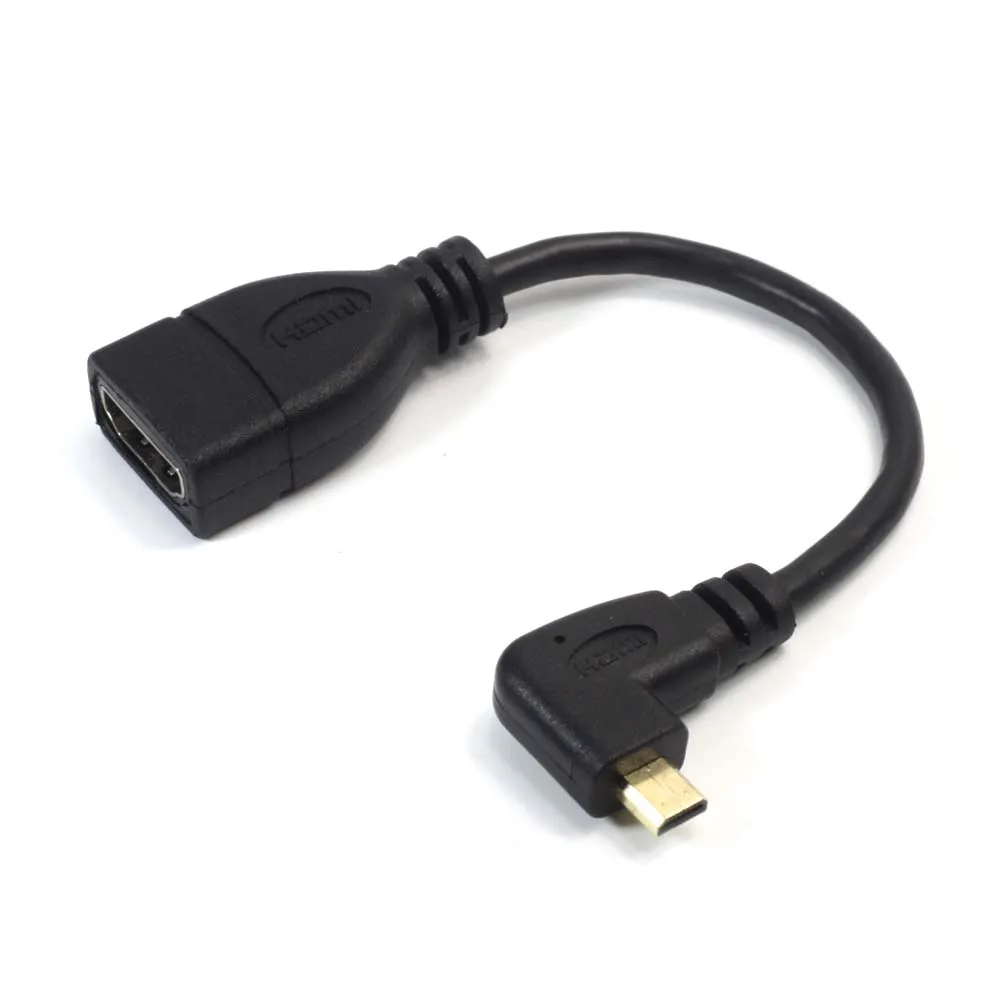 AIXXCO Micro HDMI Тип D штекер HDMI Женский Тип A Кабель-адаптер M/F конвертер для планшетных ПК ТВ мобильного телефона 1080P - Цвет: Left