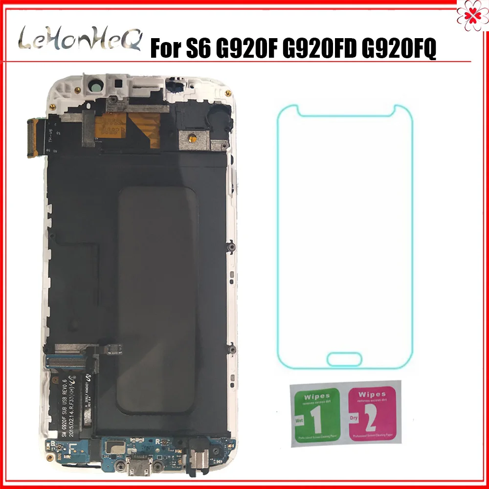 Для samsung Galaxy S6 G920F G920I ЖК-дисплей с сенсорным экраном дигитайзер в сборе для G920FD G920FQ
