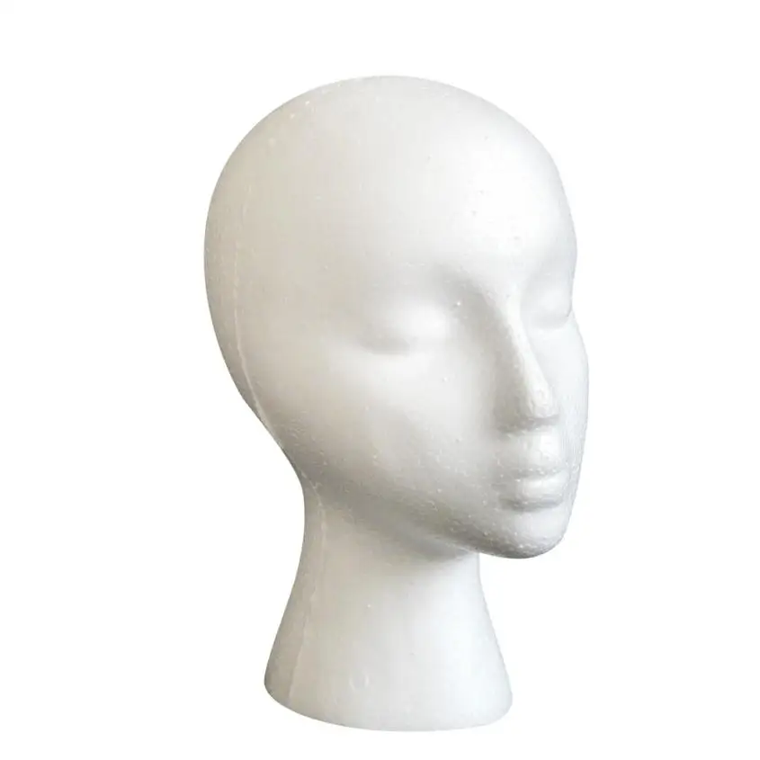 Female Styrofoam mannequin head model foam Hat Glasses Hair Wig