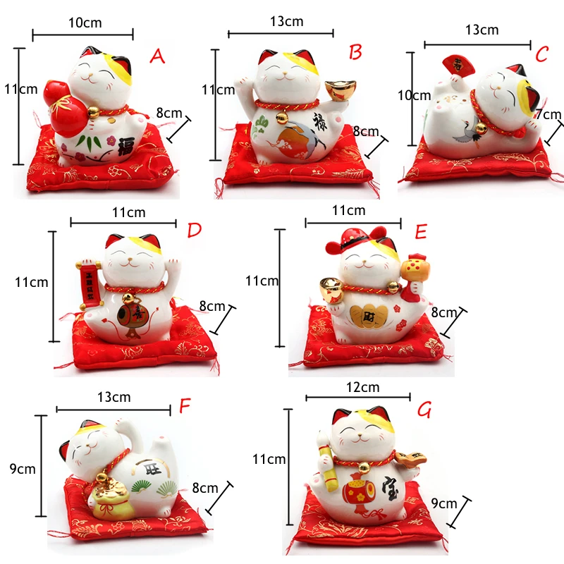 4 дюйма Maneki Neko керамика Lucky Cat домашний декор фарфоровые украшения креативные деловые подарки Фортуна кошка копилка фэншуй ремесло