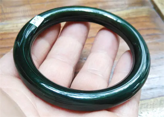 

Hot sell ->@@ NEW HOT FASHION CHINA JADE JEWELRY 100% NATURAL GREEN AGATE JADE BRACELET 56.5MM NEW -Top quality free shipping