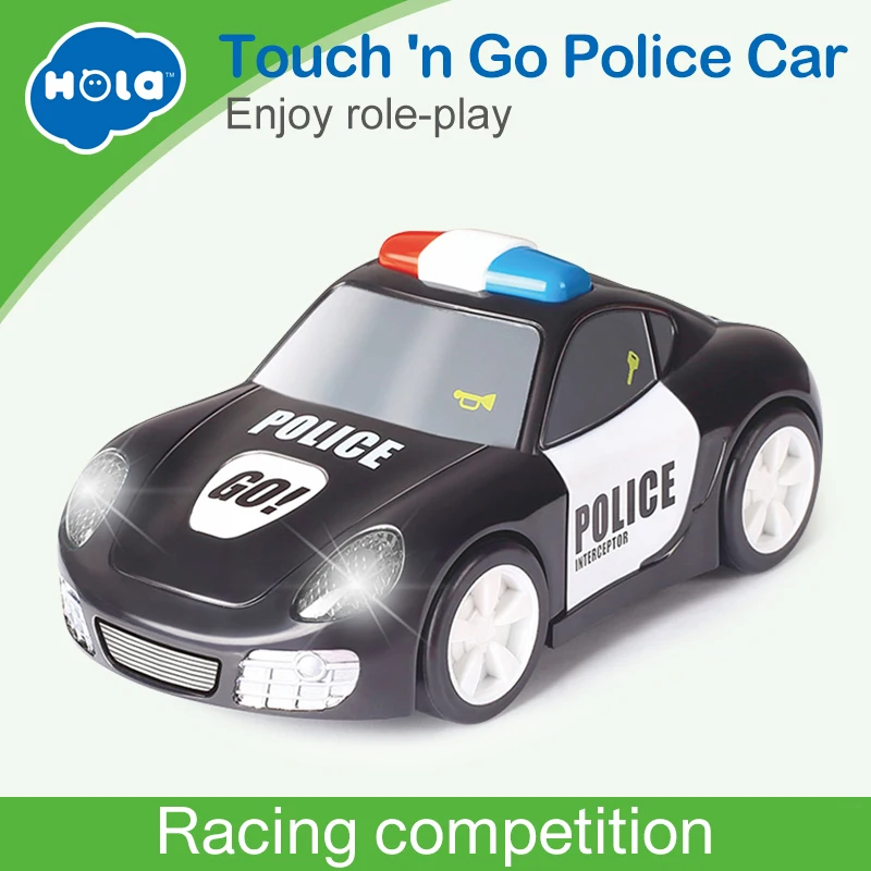 

HOLA 6106A Baby Toys Rapid Police Model Car with Touchable Function Pull Back Cars Toys for Children