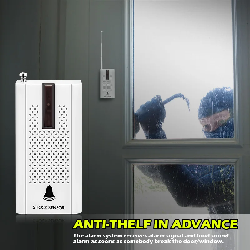 KERUI 433MHz Wireless Door Window Vibration Detector Shock Sensor For Wireless Burglar Home