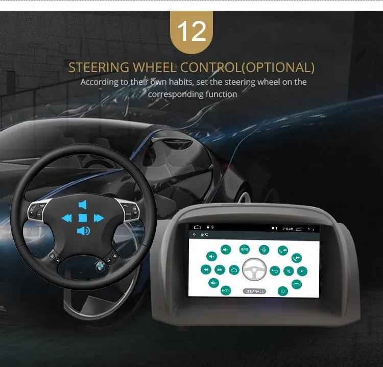 Top LJDA Android 9.0 Car DVD Player For FORD Fiesta 2008-2017 GPS Navigation 2 Din Car Radio Multimedia WIFI Stereo IPS Headunit RDS 14