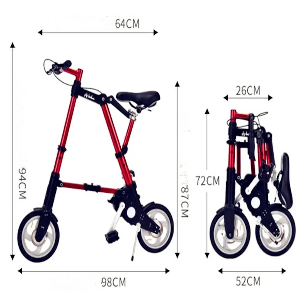 Factory direct sale 10-inch latest upgrade mini ultra light folding bicycle aluminum portable mountain bike