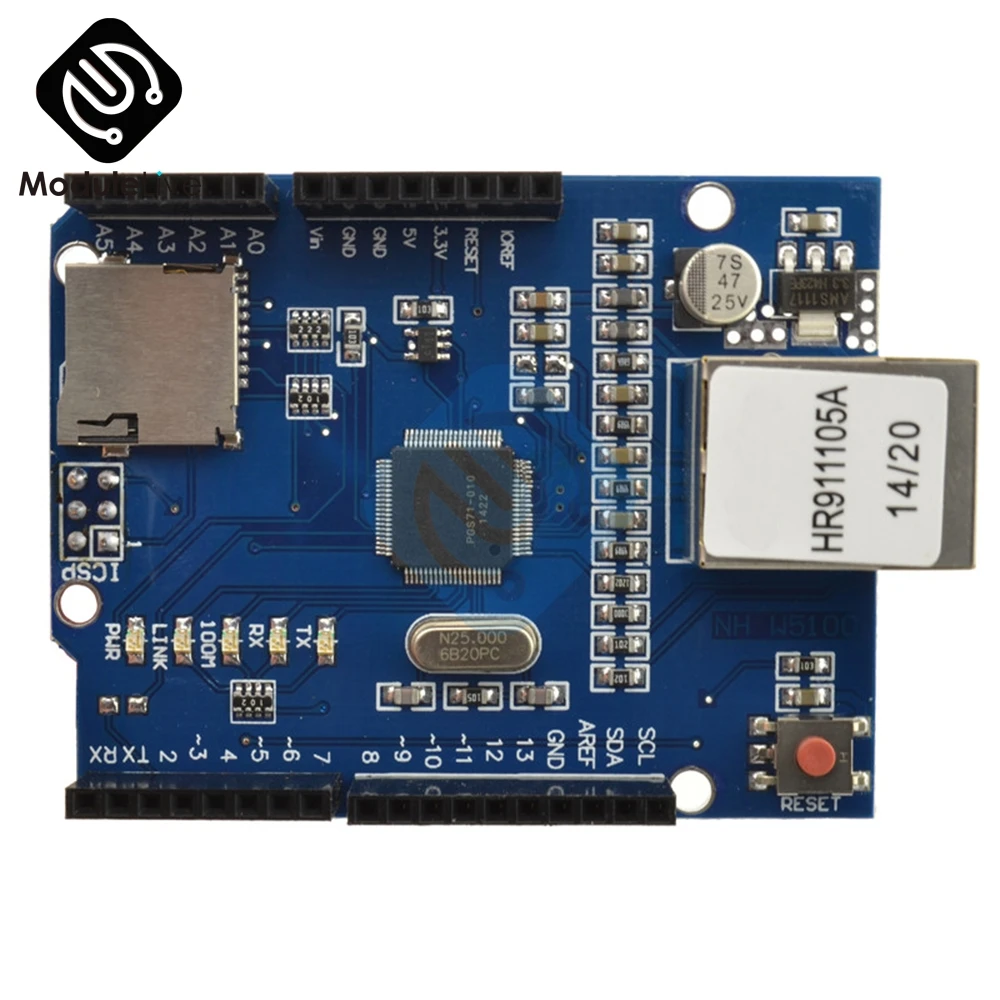 W5100 R3 сети Ethernet Щит Плата расширения модуль для Arduino UNO Mega2560 Mega1280 онлайн Micro SD Duemilanove