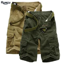 Ruoru мужские шорты мужские повседневные камуфляжные мужские шорты Карго армейские рабочие шорты Homme хлопковые шорты с несколькими карманами Большие размеры