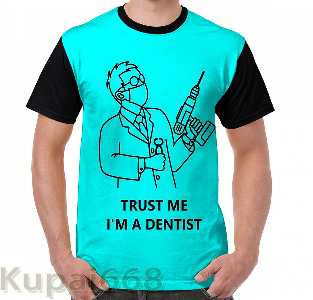 Забавная футболка с графическим принтом мужские топы футболки Trust me I'm a dentist
