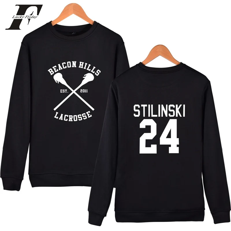 

2017 christmas Capless tracksuit Stilinski 24 moletom oversized Hoodie sweatshirt men women teen wolf Sweatshirts