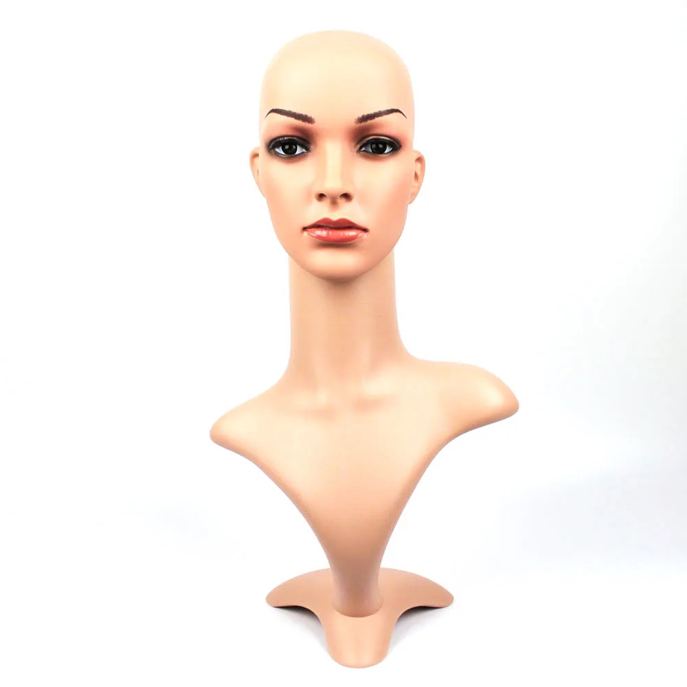 High quality PE Realistic female mannequin dummy head,Manikin head