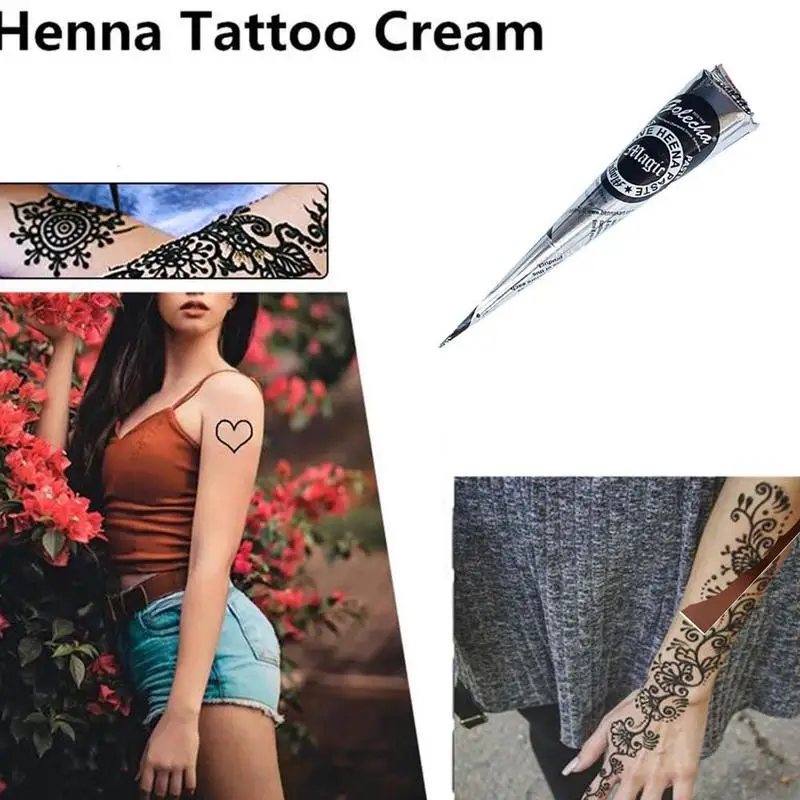 25 г краска для тела черная хна конусы индийская Хна тату паста для Временной Татуировки боди-арт стикер
