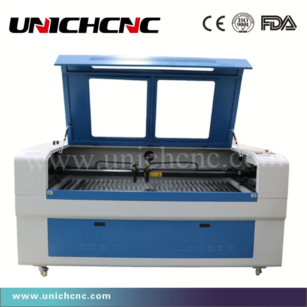 Dual heads 80w laser machine leather laser engraving machinein Wood