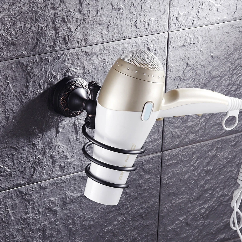 Oil rubbed bronze Retro hair dryer rack, European style antique