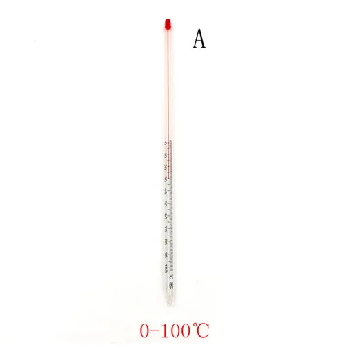 Стеклянный термометр для домашнего пивоварения, лаборатория с красной водой, термометр для химии, стеклянная посуда 0-50/0-100 градусов Цельсия - Цвет: A