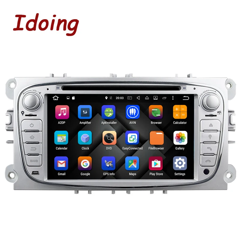 Best Idoing Steering-Wheel 2Din Android6.0 For Ford Focus Mondeo S-Max 2GB+16G Car DVD Multimedia Player Built-in 3G Dangle Radio TV 2