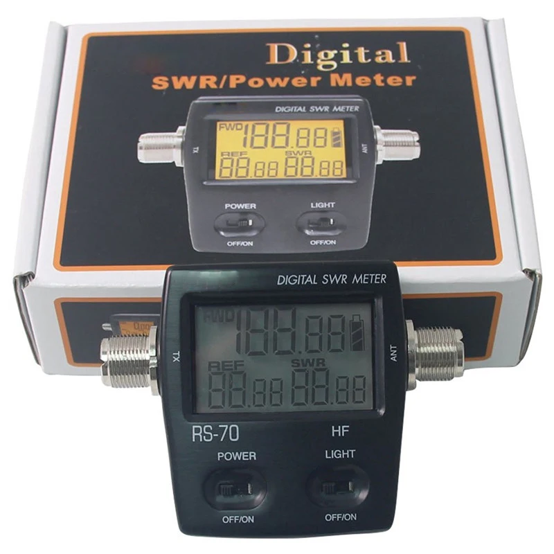 RS 70 цифровой SWR/Измеритель Мощности HF 1 6 60 МГц 200 Вт SO239 м разъем для двухстороннего
