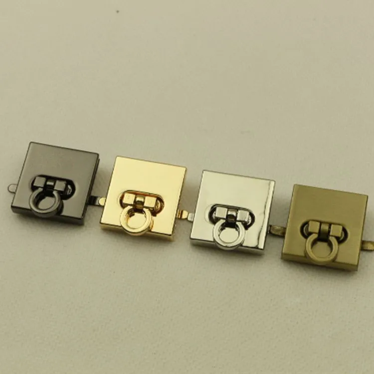2pcs Metal Square Twist Lock Buckle for Handbag Hardware Decor Accessory Fastener Clasp DIY Crafts Bag Parts | Дом и сад