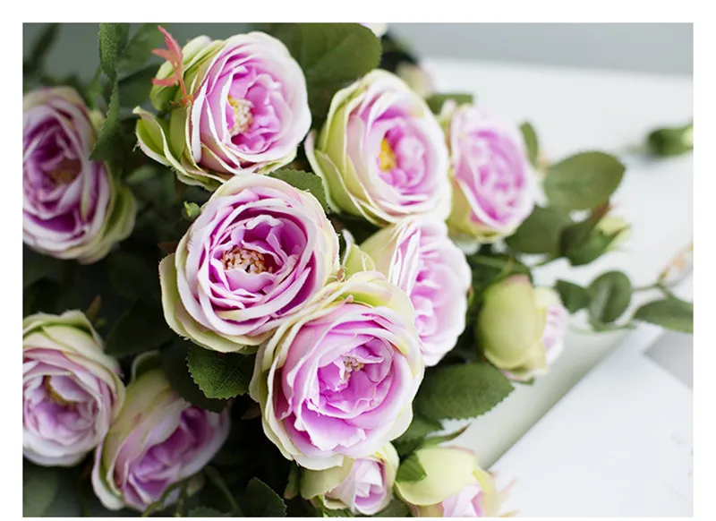 94 см 6 голов французские романтические красочные шелковые искусственные цветы розы DIY свадебный домашний сад офисный Декор Флорес искусственные цветы