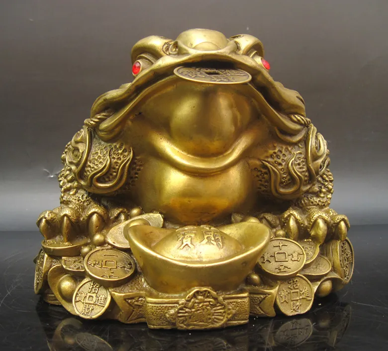 

wholesale bronze factory Opening gifts toad lucky decoration copper Large ingot lucky toad