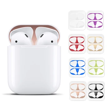 

Vococal Plating Metal Protective Dustproof Stickers Guards for Apple Airpods 1st 2nd Generation Air pods Wired Charging Case