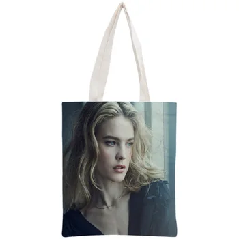 

Custom Natalia Vodianova Tote Bag Reusable Handbag Women Shoulder Foldable Canvas Shopping Bags Customize your image