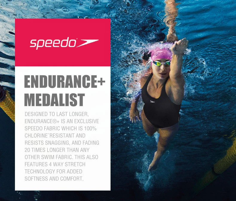 Speedo женский основной выносливость+ Медалист купальник тренировочная одежда для плавания цельный водный умеренный костюм для соревнований