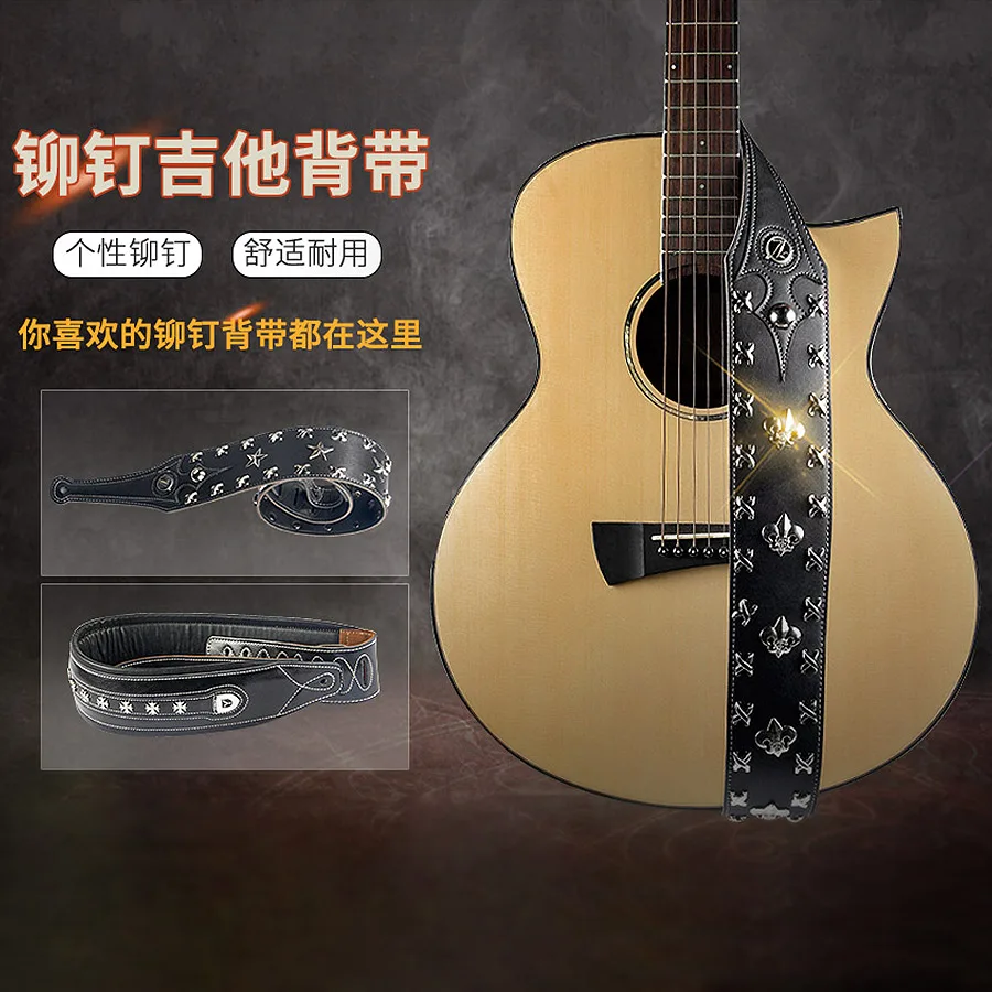 Pulseira de Couro Genuíno de Harry Correia para Guitarra Potter Elétrica Punk Rock Metal - Image 4