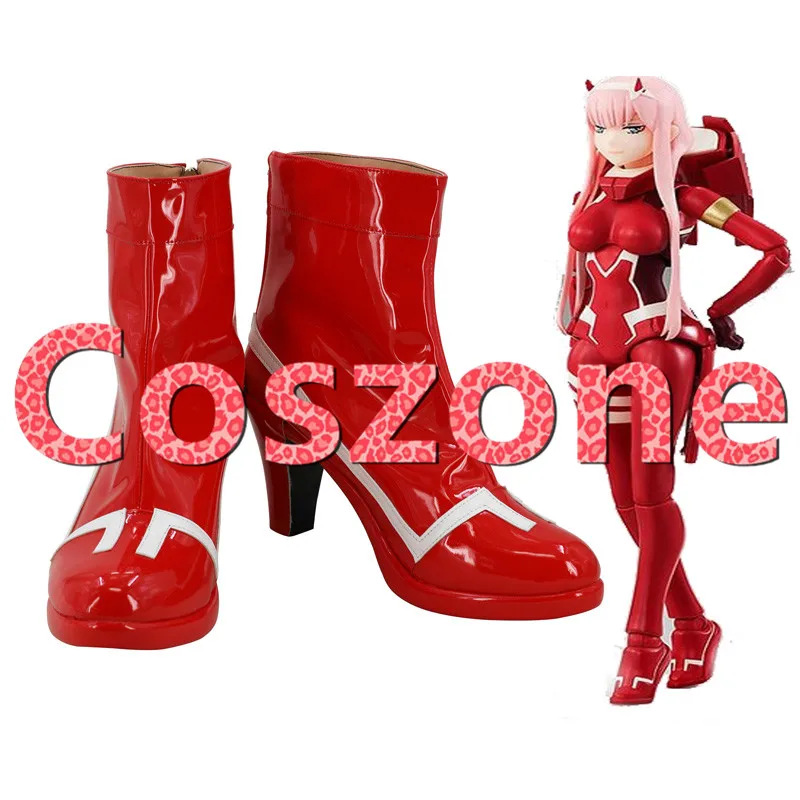 

Darling In The Franxx Zero Two Code 002 Red High Heel Cosplay Shoes Boots Halloween Cosplay Costume Accessories