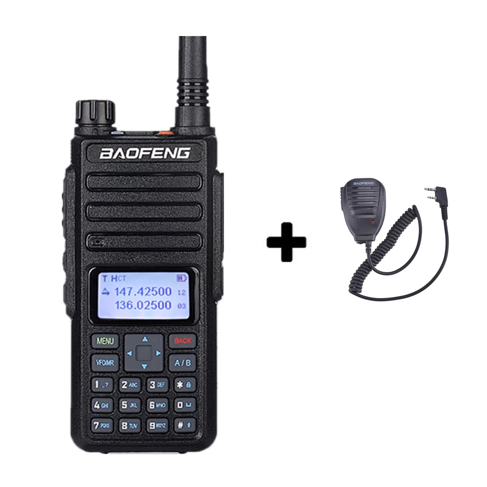 Baofeng DM-1801 иди и болтай Walkie Talkie “иди и 10 км Dual Time slot аналоговый DMR радио радиостанцией Профессиональный Dual Band DM 1801 радио Comunicador - Цвет: Add 1 mic speaker