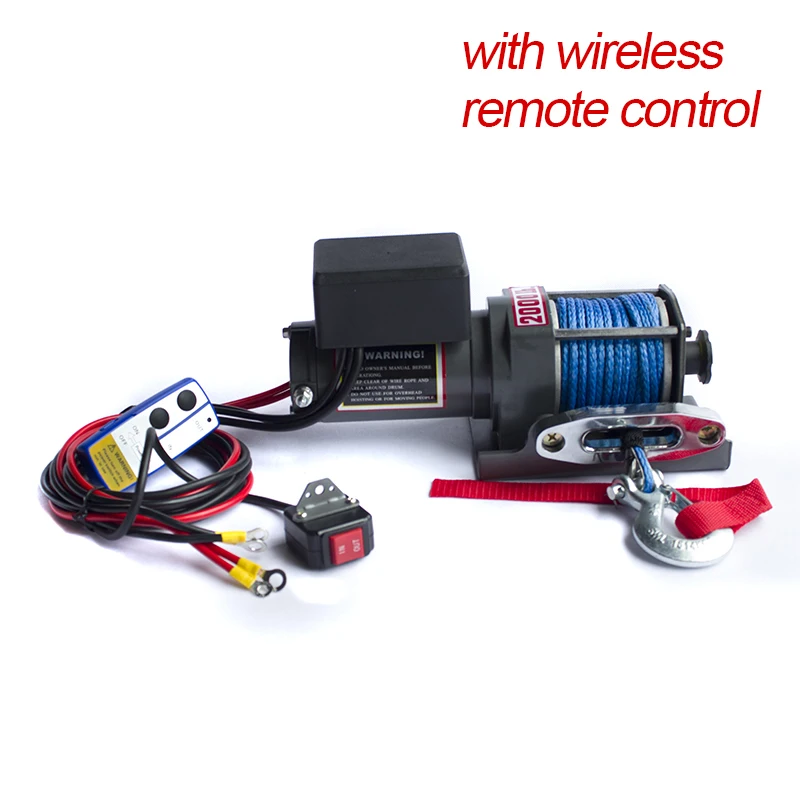 2000LB Electric Winch 12V For Motorcycle/ATV With Synthetic Rope