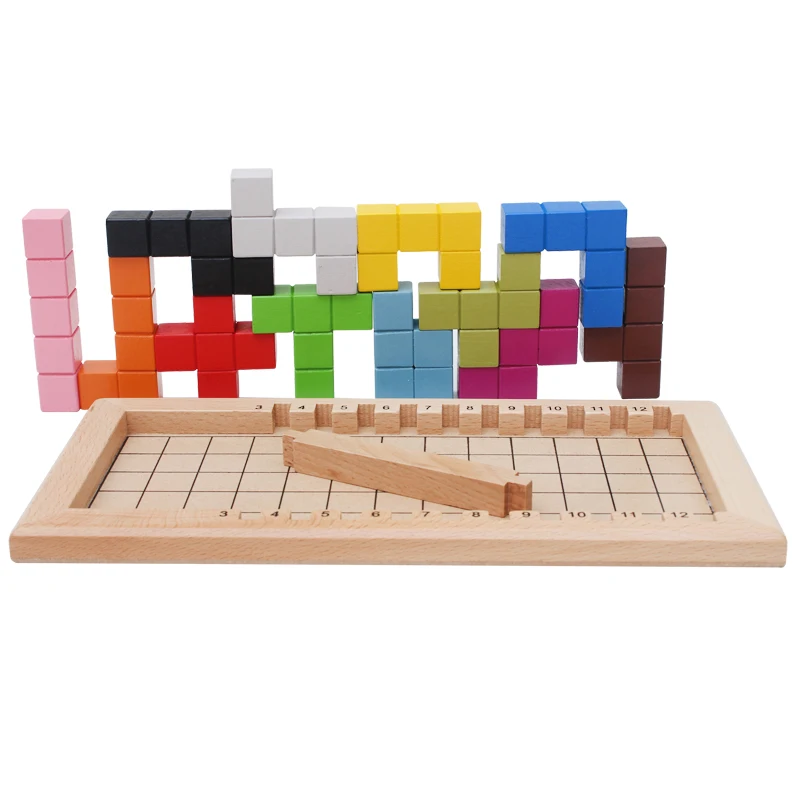 Деревянный Тетрис, головоломка Tangram, головоломки, головоломки, игрушки, строительные игры, красочные деревянные пазлы, коробка, развивающие