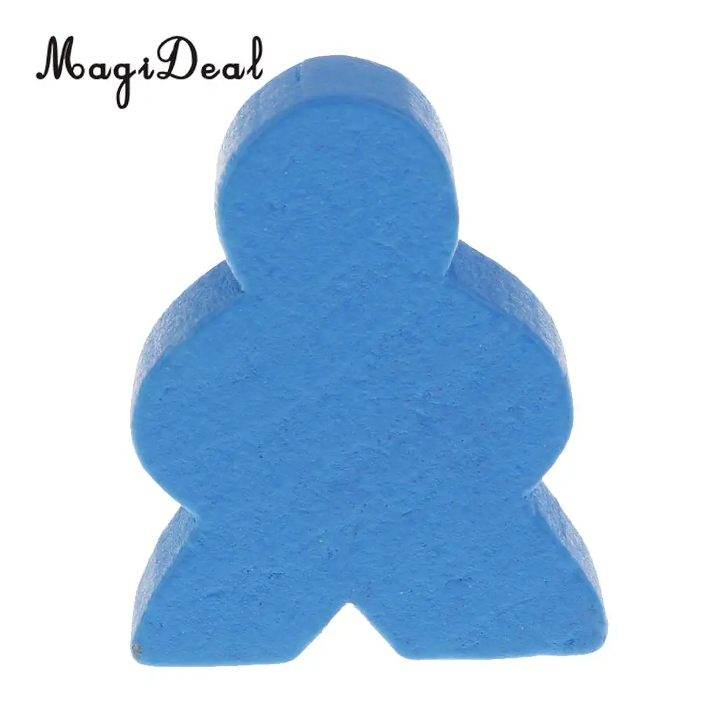 MagiDeal Novelty 50Pcs Assorted Color Human Shape Wooden Chess for Kids Board Game Educational Toys Gifts 24 x 19 x 9 mm Multi