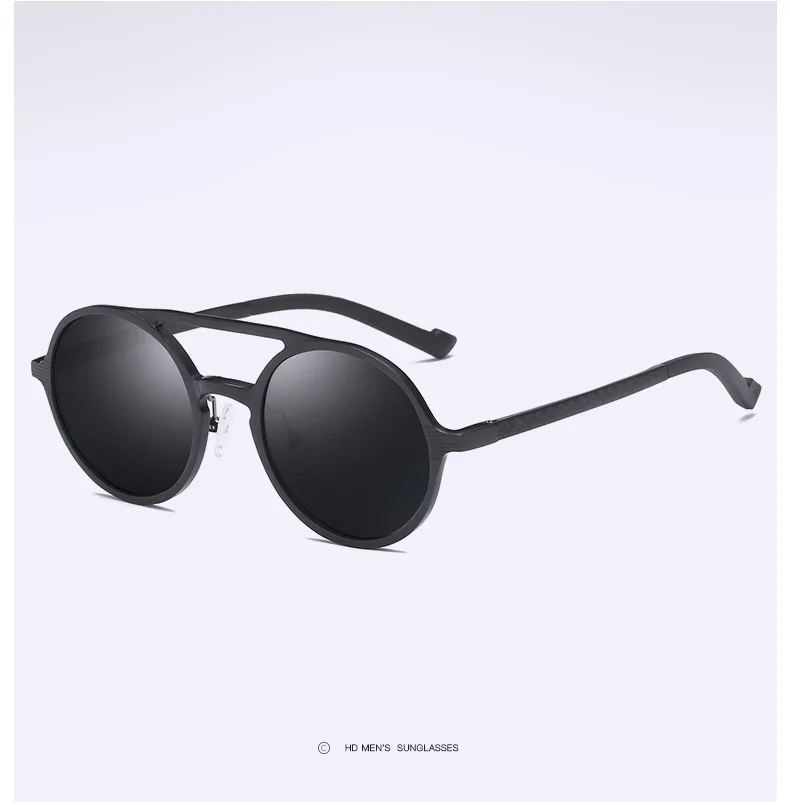 RBEWTP брендовые унисекс алюминиевые магниевые солнцезащитные очки с поляризованным покрытием, зеркальные солнцезащитные очки для вождения, круглые мужские очки для мужчин/женщин