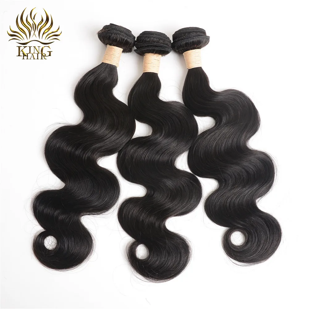 KING HAIR Peruvian Remy Hair Body Wave Bundles Natural Black Color 100% Human Hair Weaving 8inch to 30inch Free Shipping body-wave