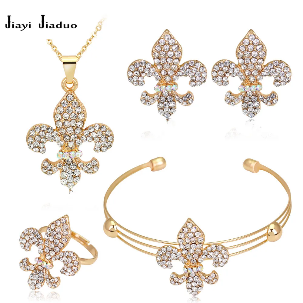 

jiayijiaduo New fashion Bridal jewelry set with Gold-color Wedding Jewelry Set elegant women clothing accessories