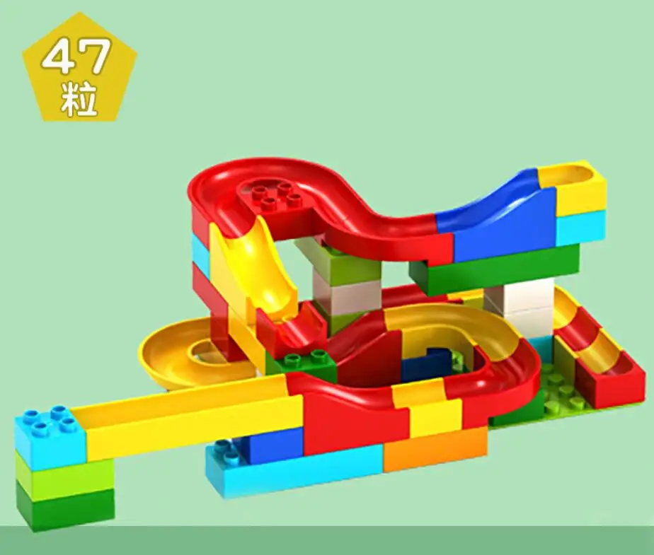 

47-168Pcs Marble Race Run Maze Balls Track Building Blocks Funnel Slide Big Size Building Brick Compatible Legoed Duploed
