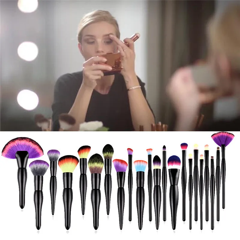 

2Pcs professional Wooden Handle Makeup Brushes Set Eye Shadow Brush Foundation Blush Blending Cosmetic Tools pinceaux maquillage