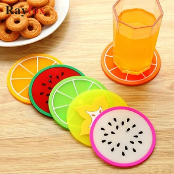 

Kitchen Gadgets Silicone Cup Coaster Creative Fruit Style Heat Resistant Placemat Cute Fruit Drink Table Mat Kitchen Accessories