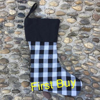 

100pcs/lot Most Popular Personalized Monogrammed Buffalo Plaid Christmas Stockings