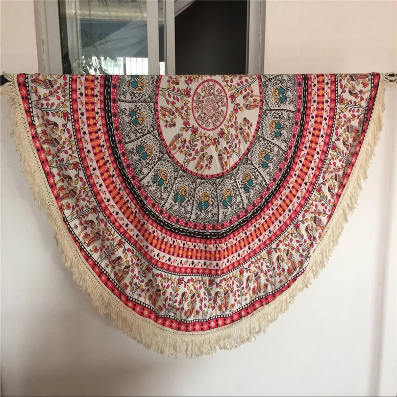 2019 new Beach Round Hippie Tassel Tapestry Beach Throw Mandala Towel Yoga Mat Bohemian drop shipping #3M04 (3)